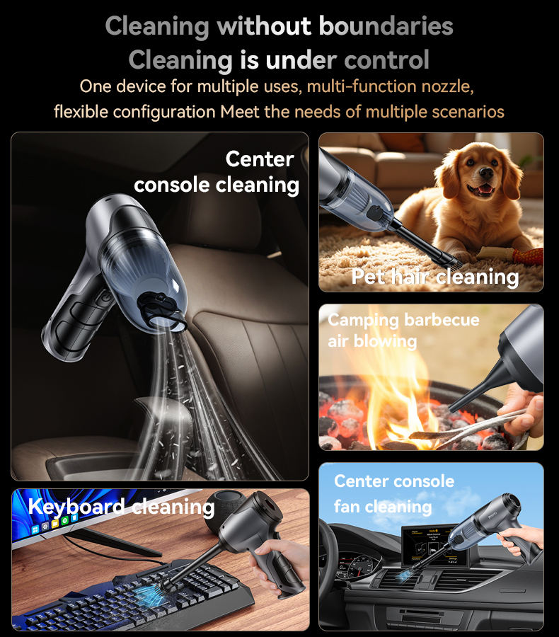 Yesido VC08 2-in-1 Car Vacuum Cleaner – 4000mAh Powerful Blower & Suction.