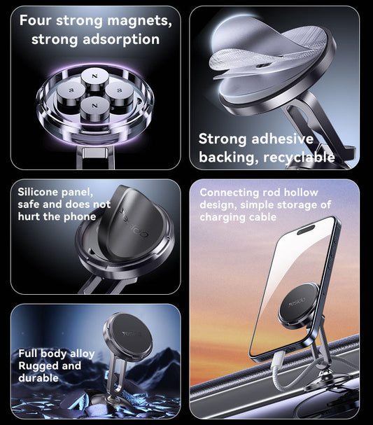 Yesido C210 Car Phone Holder – 360° Rotation, Dual Ball Head, Zinc Alloy Magnetic Mount