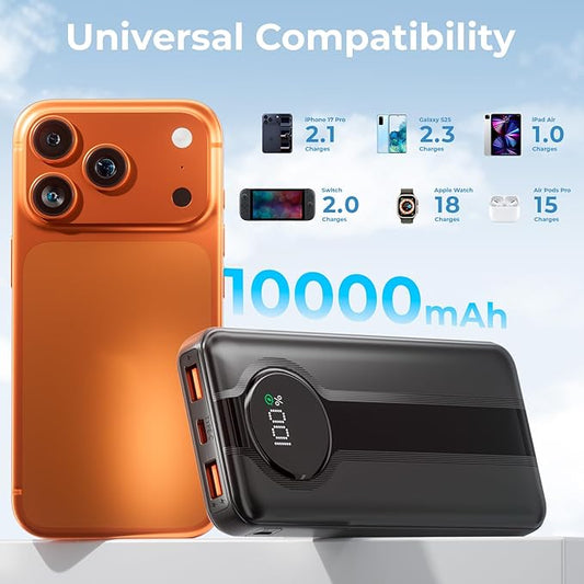Lito 10000mAh Power Bank – Fast Charging with LCD Display & Dual USB Ports