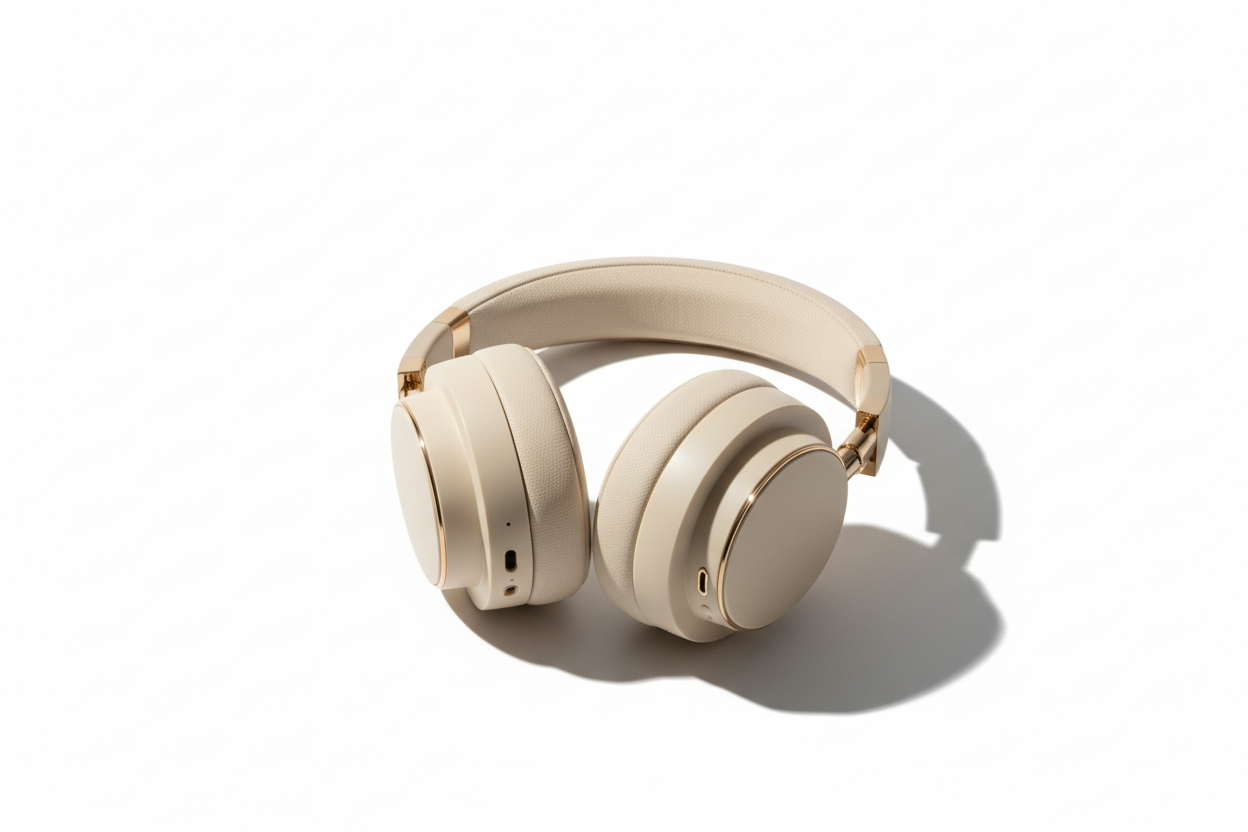beige headphone