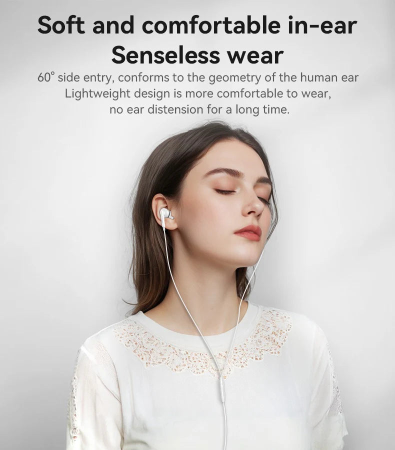 Yesido YH35 Type-C Earphones – Deep Bass, Noise-Isolating Wired Headset