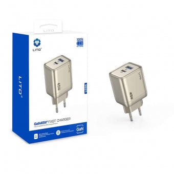 LITO LC05 GaN 45W Fast Charger | Type-C PD Quick Charge Adapter | Compact High-Speed Phone Charger