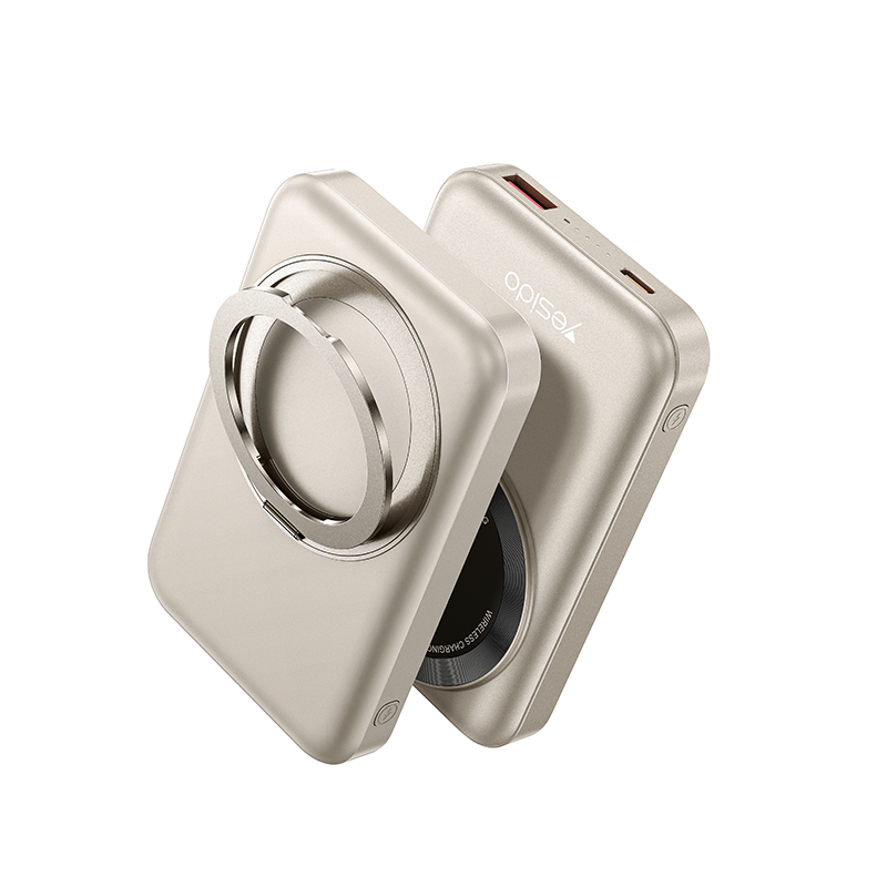 YP60 15W Wireless Fast Charger with 360° Rotating Bracket & Magnetic Power Bank Stand