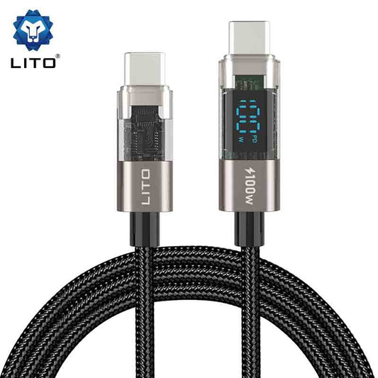 LITO LD09 PD 100W Fast Charging Cable – Type-C Power Delivery with LED Watt Display