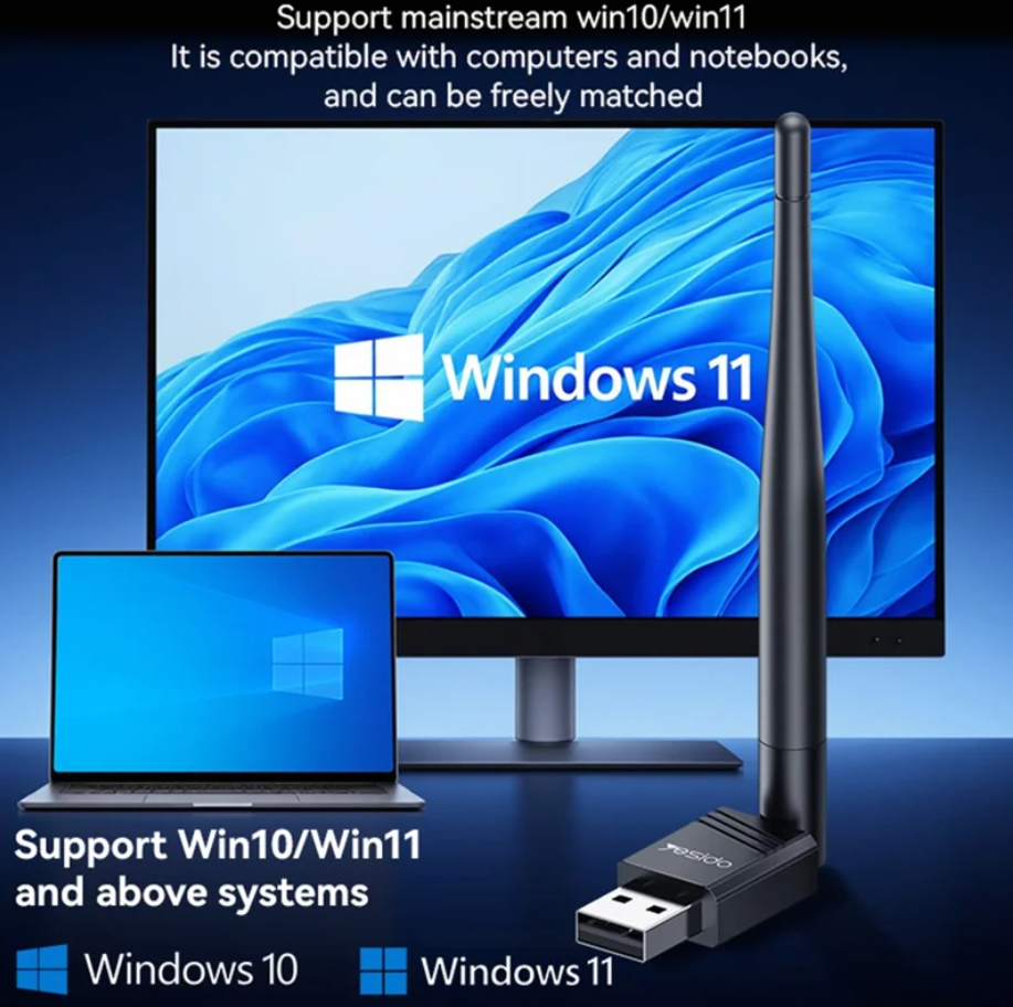 Yesido WiFi4 150Mbps Wireless USB Dongle with External Antenna – High-Speed WiFi Adapter