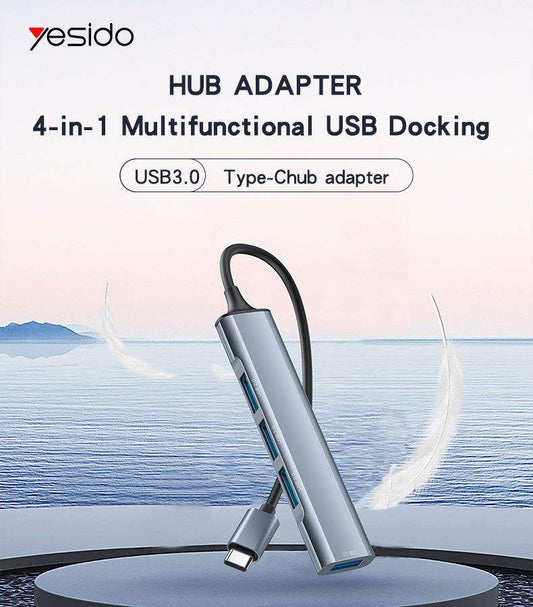 Yesido HB17 4-in-1 Type-C Hub Adapter | Multifunctional USB Docking Station