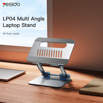 LP04 Aluminum Alloy Multi-Angle Laptop Stand – Foldable, Portable & Heat-Dissipating Holder
