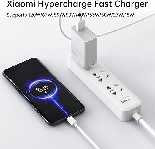 120W USB-C Fast Charger with Power Cable – EU Wall Adapter (White)