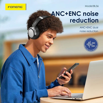 FONENG BL56 ANC+ENC Wireless Headphones – Foldable Over-Ear Headset