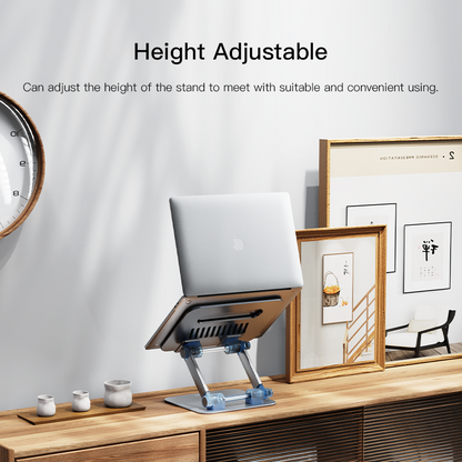 LP04 Aluminum Alloy Multi-Angle Laptop Stand – Foldable, Portable & Heat-Dissipating Holder