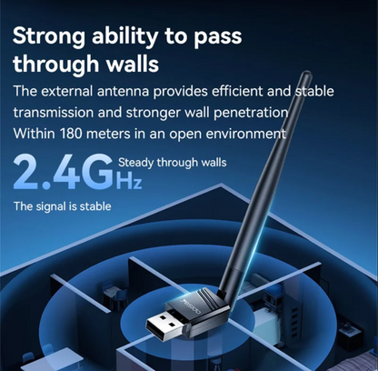 Yesido WiFi4 150Mbps Wireless USB Dongle with External Antenna – High-Speed WiFi Adapter