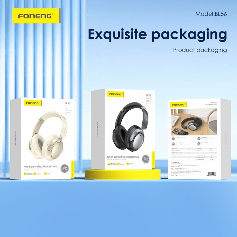 FONENG BL56 ANC+ENC Wireless Headphones – Foldable Over-Ear Headset