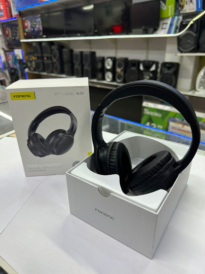 Foneng Folding Headset – 30H Battery Life, Wireless Bluetooth, Foldable Design (Black)