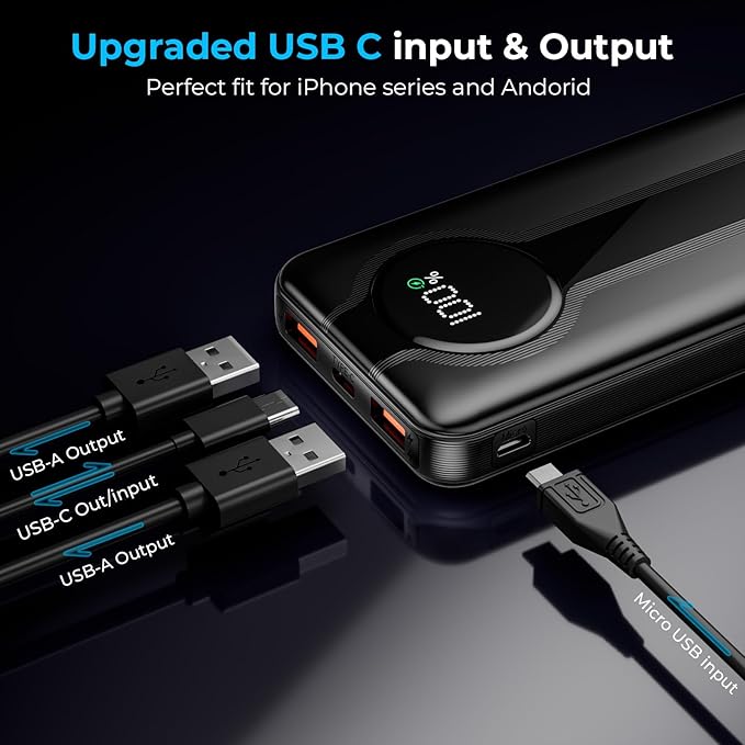 Lito 10000mAh Power Bank – Fast Charging with LCD Display & Dual USB Ports