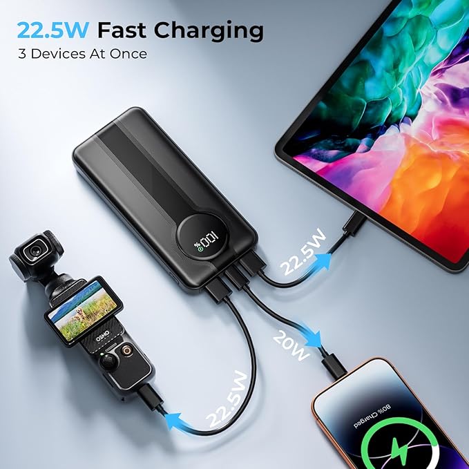 Lito 10000mAh Power Bank – Fast Charging with LCD Display & Dual USB Ports