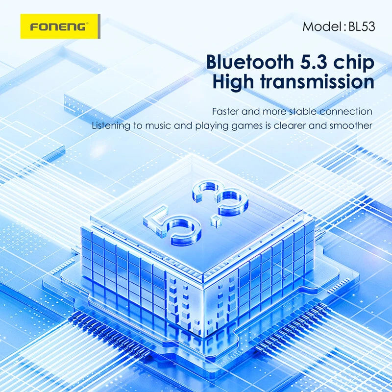 Foneng Folding Headset – 30H Battery Life, Wireless Bluetooth, Foldable Design (Black)