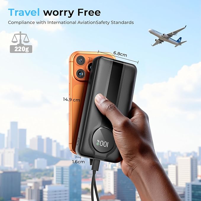 Lito 10000mAh Power Bank – Fast Charging with LCD Display & Dual USB Ports